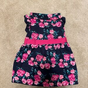 Janie and Jack Navy Floral Dress with Pink Highlights